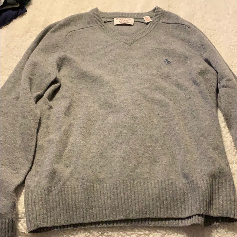Original Penguin - V Neck Sweater - Mens Medium